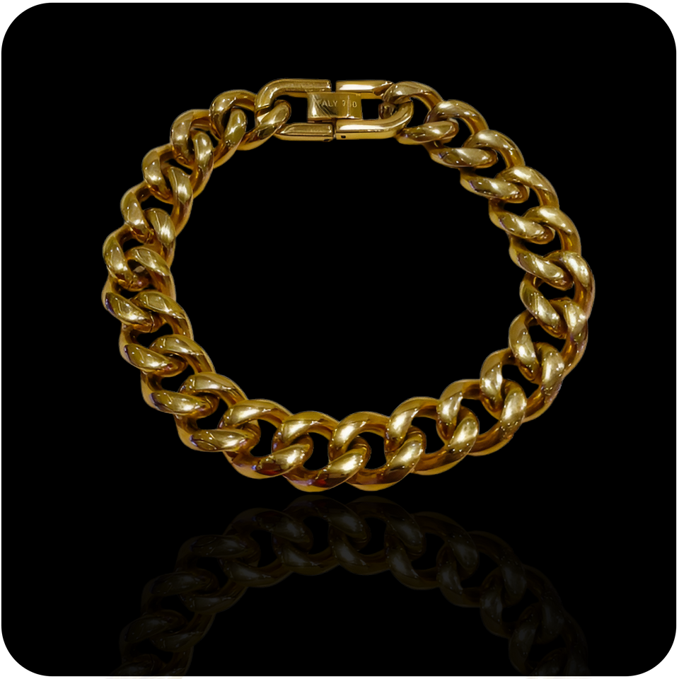 Gold Cuban link chain bracelet