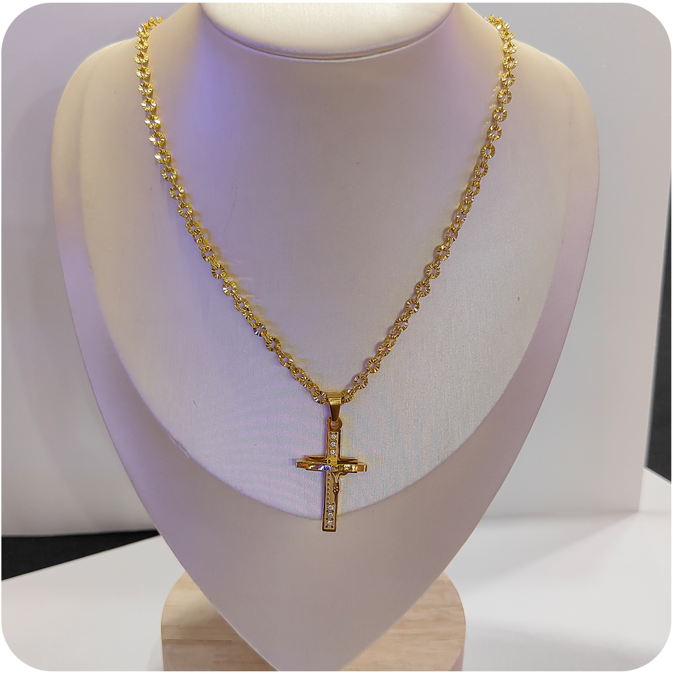 Stainless Necklace 18" cross pendant Hight quality Non fade